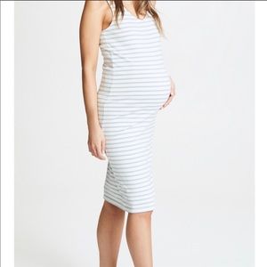 Hatch Bateau Blue Stripe Maternity Tank Dress O/S